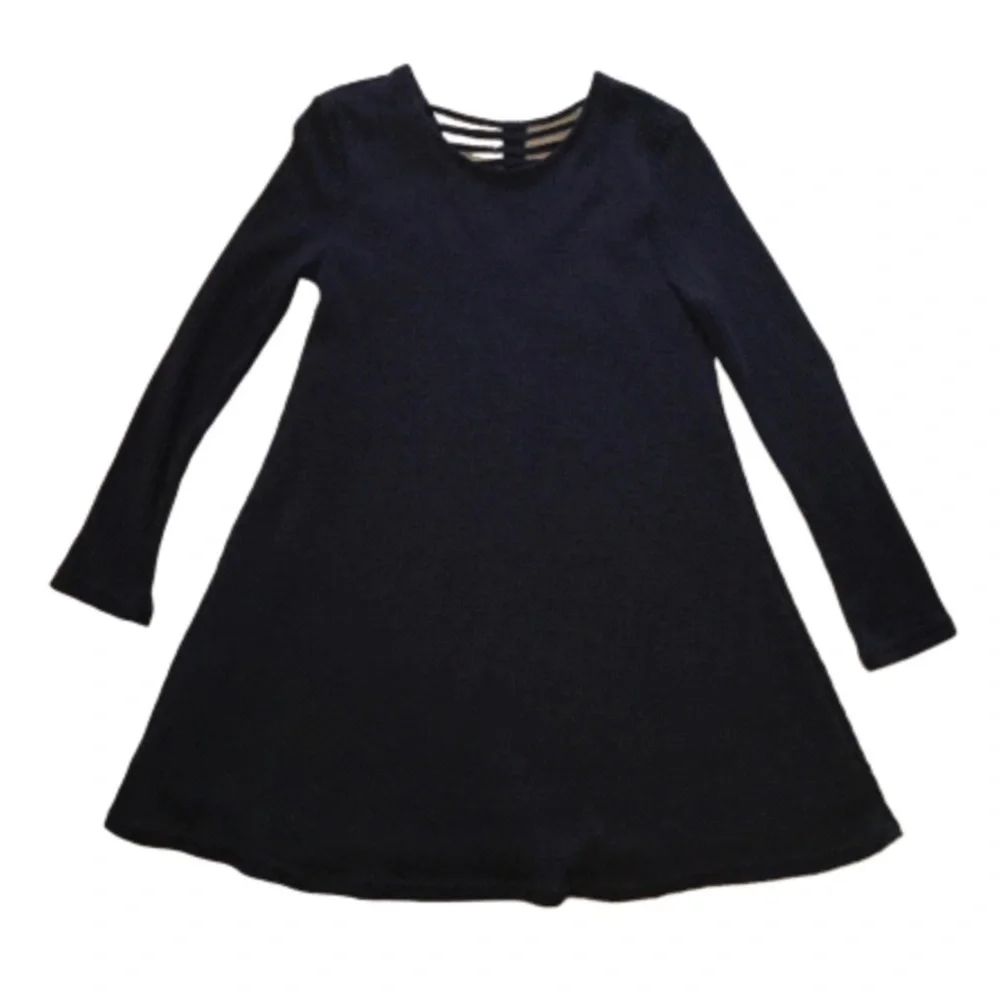 Alya Long Sleeve V-Back Dress Navy Blue Medium